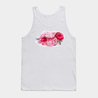 Pink lips acrylic painting Tank Top